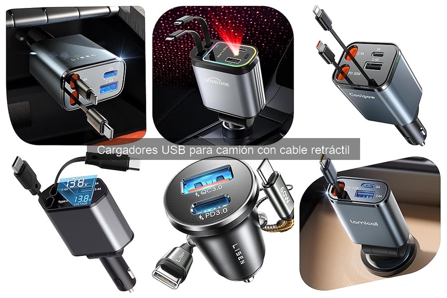 Precios de cargadores USB para camiones con cable retráctil