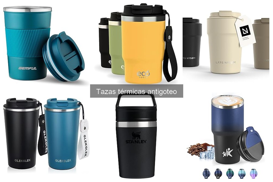 Tipos de tazas térmicas antigoteo: materiales y capacidades